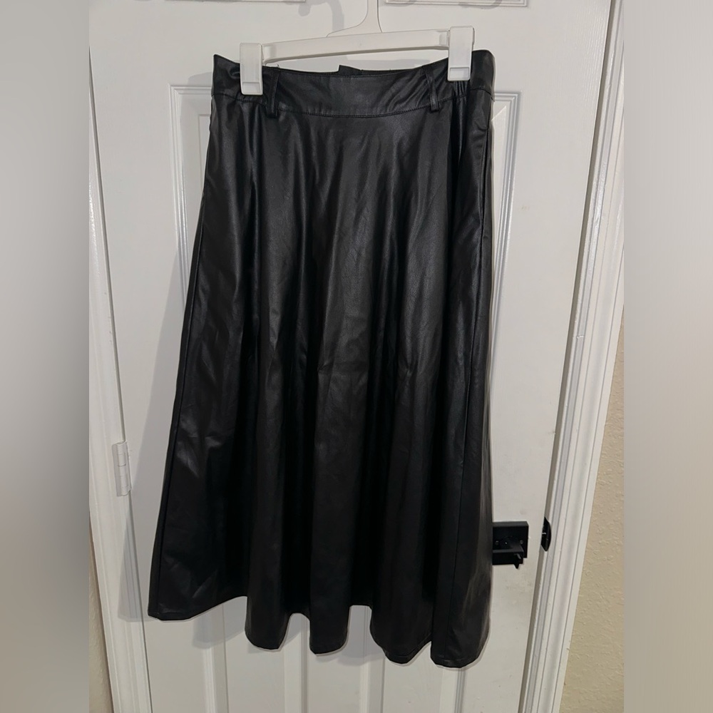 Faux leather skirt